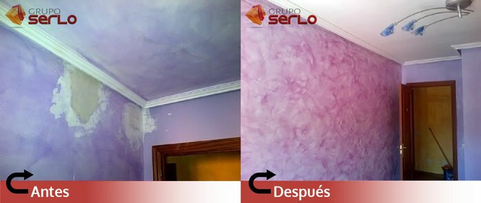 Reparación de pared y repintado